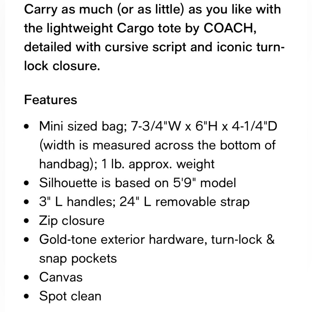 Coach Cargo Cherry Print Canvas Tote Bag NWT - Picture 7 of 13